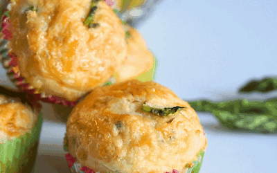 Making healthy savoury muffins with asparagus cheese