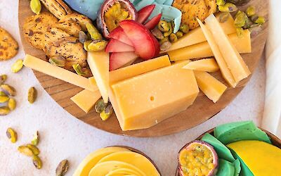 Colourful Easter cheese board